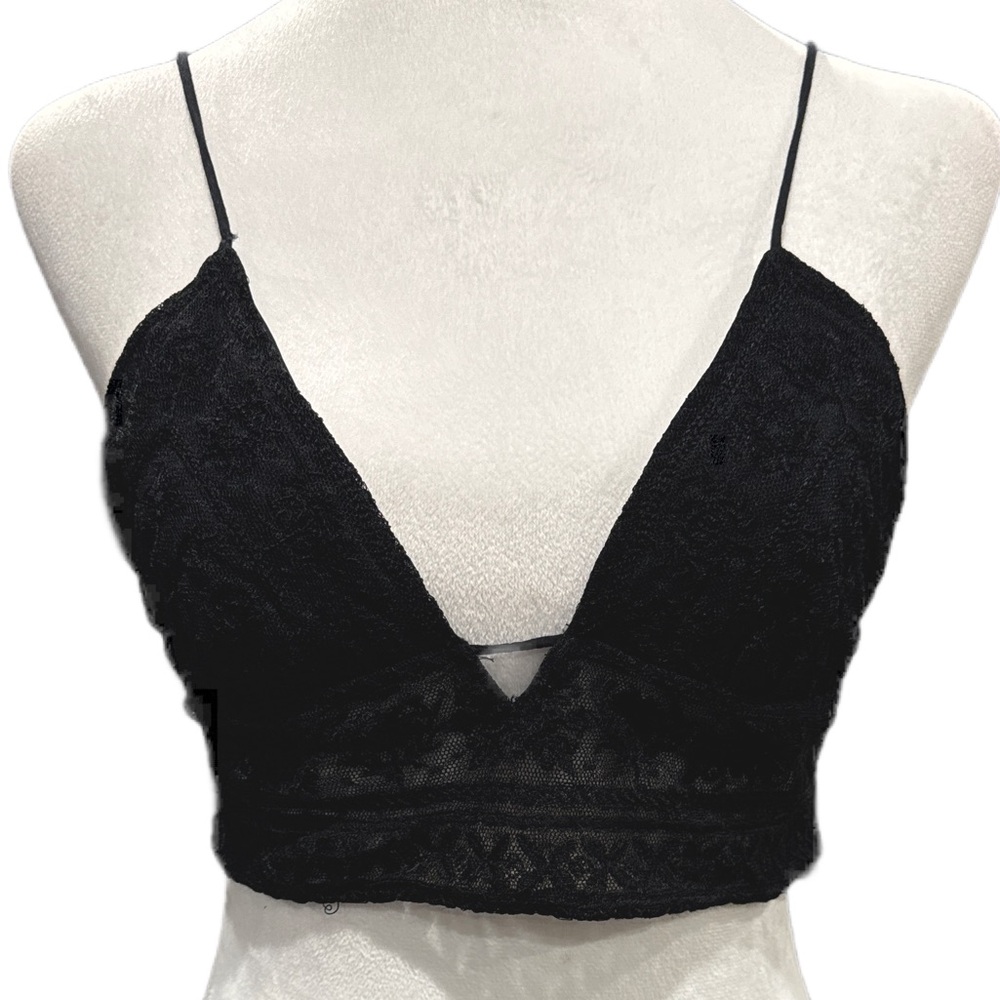 Free People Black Lace Bralette Medium.